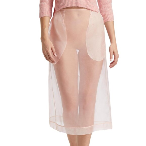 NWT Simone Rocha Sheer Silk Organza Midi-Skirt in Pale Pink (US 0/UK 4) - Picture 3 of 4